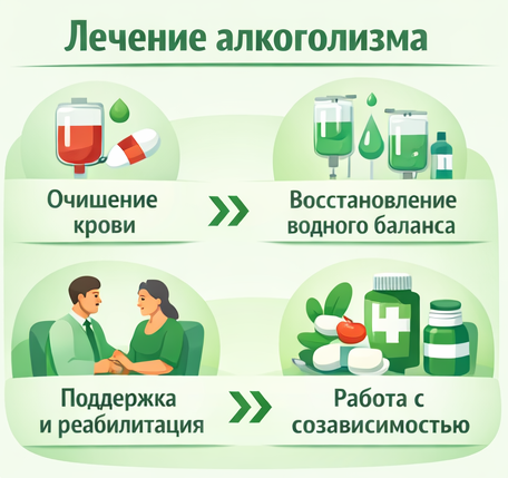 лечение алкоголизма в Удачном этапы